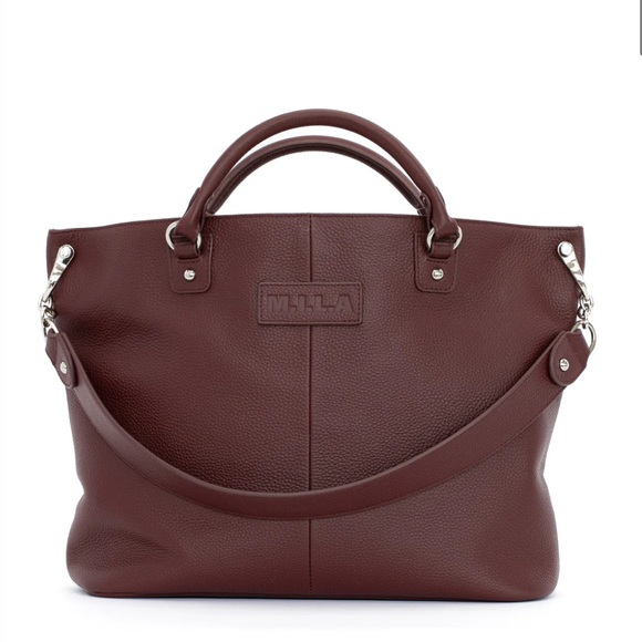 M.I.L.A. Handbags - MILA Darcy Bag – Bordeaux Leather Shoulder/Hobo Tote